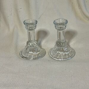 Elegant Clear Glass Candle Holders